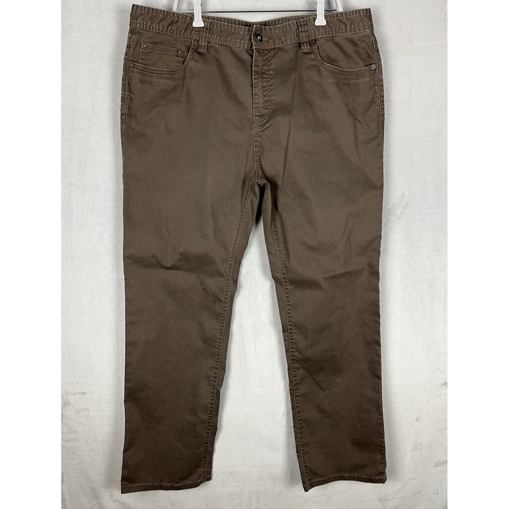 Prana Pants Men's 40x32 Brown Stretch Slim Fit Straight Leg Bridger Outdoor Hike